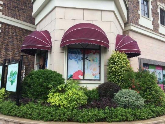 西瓜棚弧形户外伸缩遮阳篷折叠半圆西瓜蓬门面咖啡馆窗户装饰雨蓬