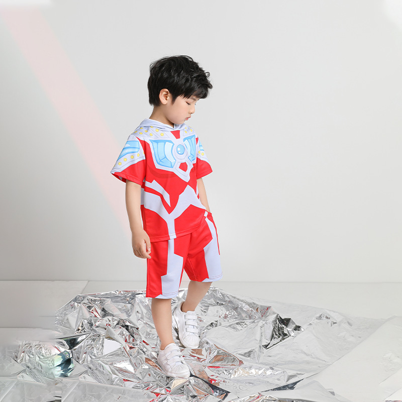 正版奥特曼童装新款连帽衫装扮服奥特曼儿童服装礼服银河表演服