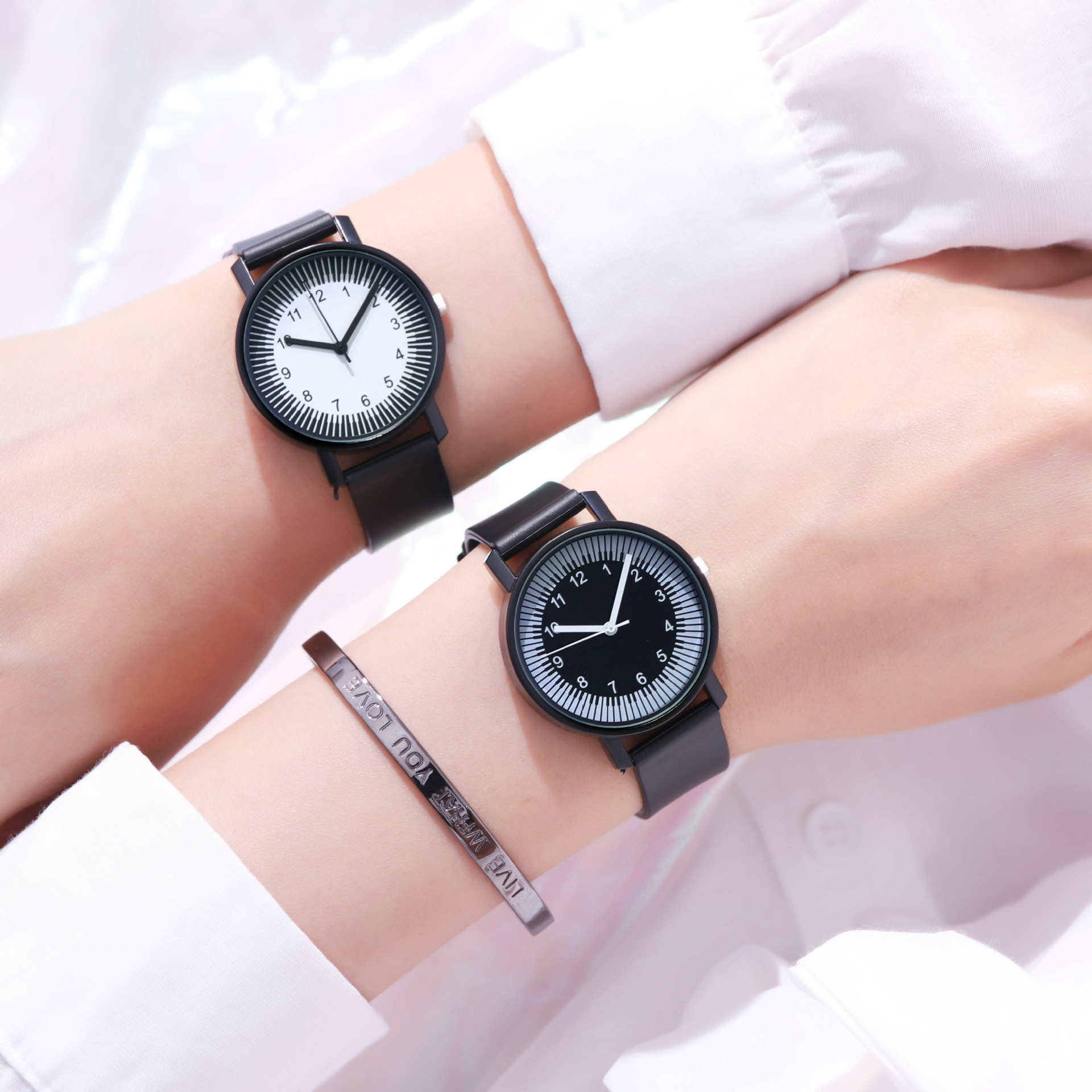 简约休闲学生情侣手表男女初中生韩版个性创意复古风森系女士手表