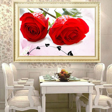 布艺工艺品 精准印花十字绣 新款 卧室客厅十字绣挂画新 玫瑰