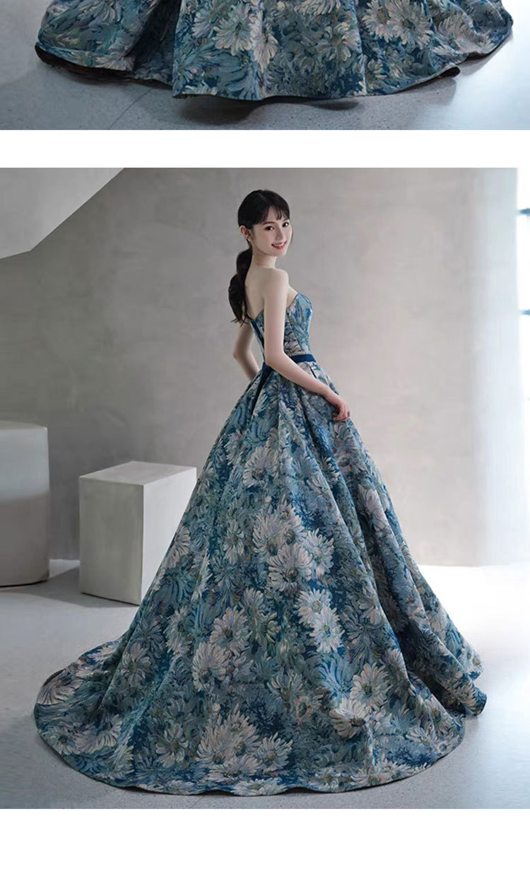 宴会晚礼服宫廷风轻奢小众新娘订婚连衣裙主持人高级质感晚会礼裙