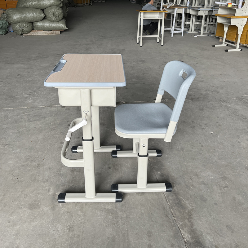 手摇升降学生课桌椅便捷升降儿童学习桌培训辅导班学校课桌椅手摇
