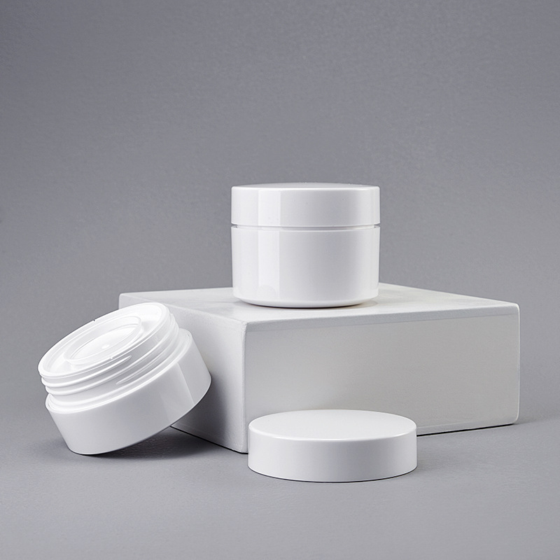 现货护肤品瓶子膏霜瓶祛纹祛斑膏霜瓶带手拉垫30/50g白色pp面霜瓶