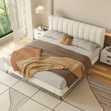 实木床1.8X2米双人床简约现代轻奢皮艺床主卧室1.5米实木床批发床