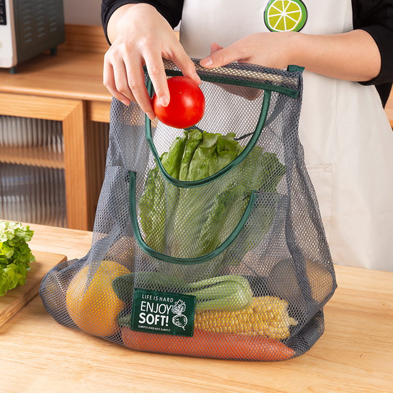 Kitchen Multi-Functional Hanging Fruit and Vegetable Hanging Storage Bag Portable Hand Carrying Ginger Garlic Storage Onion Hollow Breathable Storage Bag