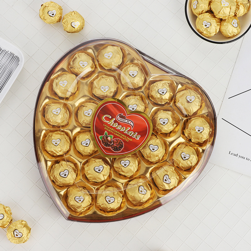 心形方形巧克力24粒礼盒装婚庆过节情人节朱古力喜糖果礼物-阿里巴巴