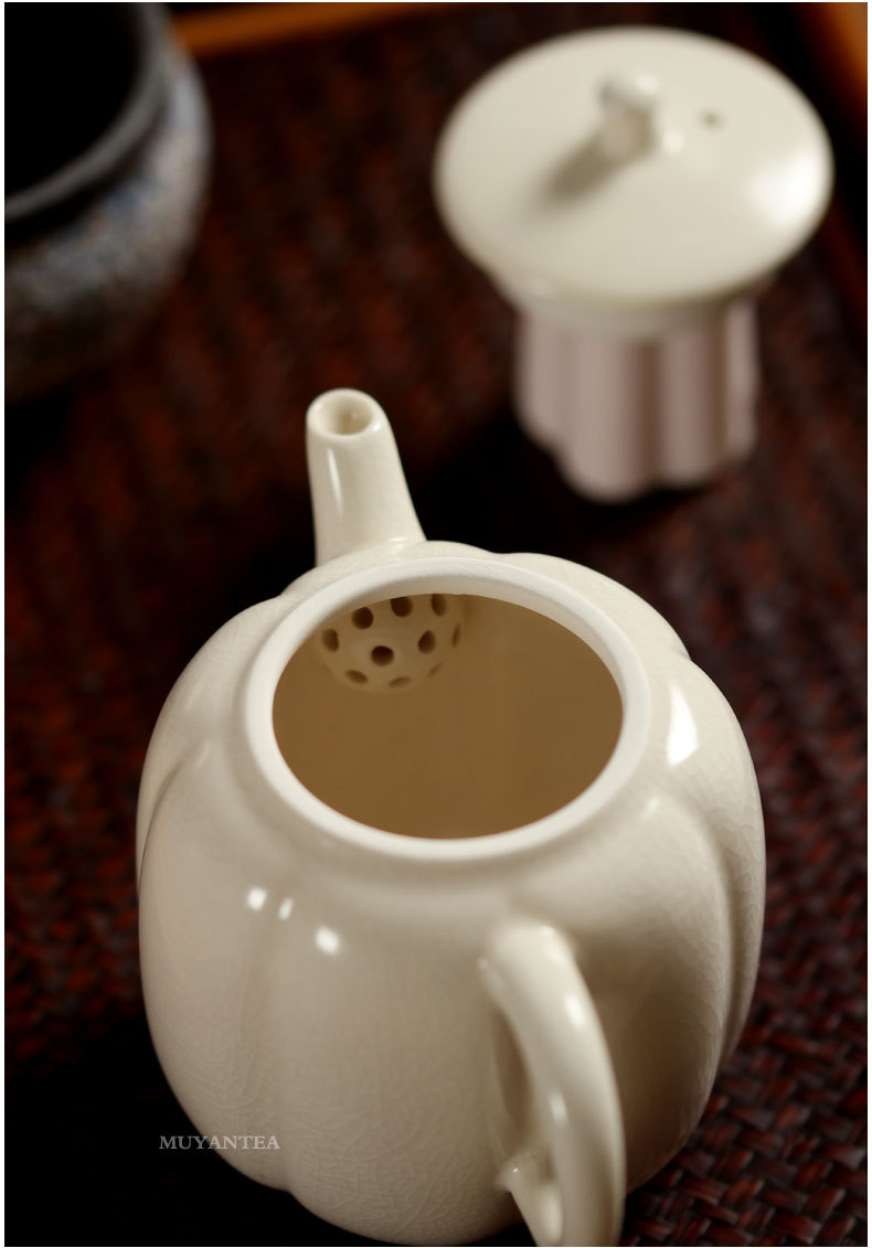 慕陶日式苏打釉茶壶创意手作南瓜壶陶瓷功夫茶具泡茶壶球孔单壶