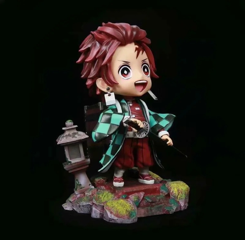 动漫玩具批发 鬼灭之刃 sh q版 灶门炭治郎 带灯 可发光 盒装手办