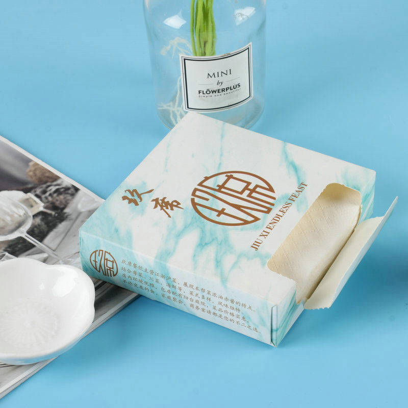 餐巾纸定制 广告纸巾可印logo 餐厅饭店商用方巾纸盒装抽纸定做