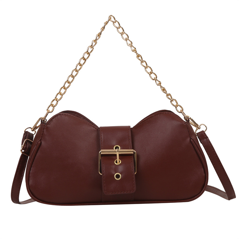 Wholesale Bag Saddle Women's Bag 2022 Winter Fashion Solid Color Chain Underarm Bag Minority Simple Shoulder Messenger Bag