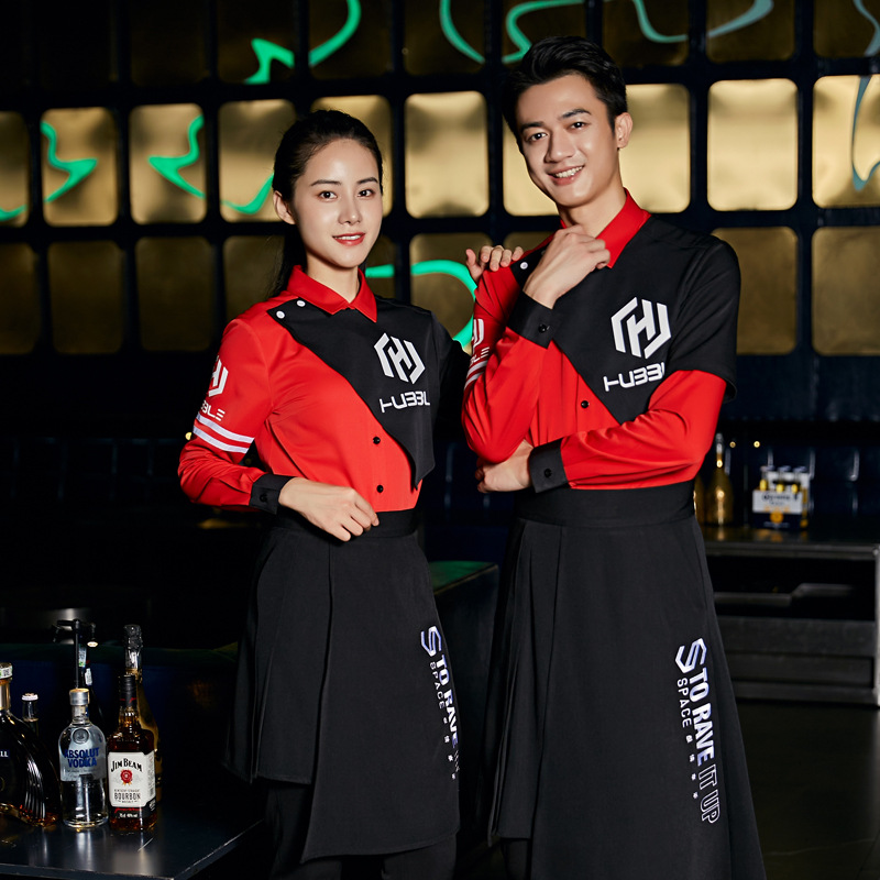 龙丽儿酒吧夜场ktv工作服长袖时尚潮流餐厅火锅店服务员工秋冬装