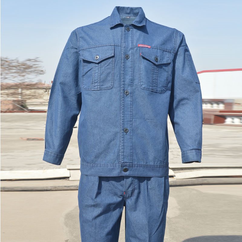 夏季薄款牛仔工作服套装男劳保服焊工工地劳动结实耐磨电工电焊服