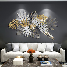 新中式铁艺壁饰背景墙装饰客厅沙发现代简约做旧风格叶子挂饰批发
