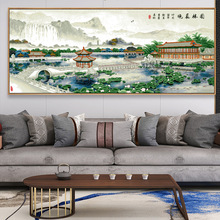 十字绣2022客厅新款线绣中国风古典大幅园林晨晓现代中式大气风景