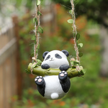 卡通花园创意花盆挂件熊猫庭院园艺爬树吊件动物阳台户外装饰挂饰