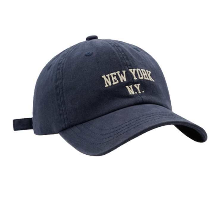 High Version South Korea Fashion Brand NY Embroidery Soft Top Baseball Cap Internet Influencer Street Snap Face-Looking Small Peaked Cap Female Autumn and Winter Korean Style