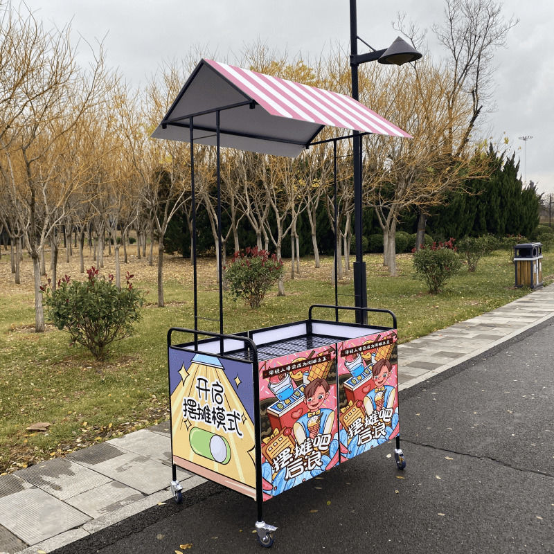 摆摊推车移动摊位小推车拆装折叠花车光架甩货车展示货架铁艺批发