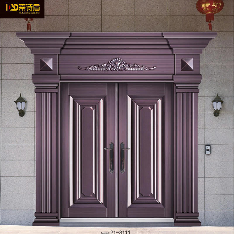 厂家直供农村别墅进户大门锌合金门定制家用双开别墅防盗门进户门