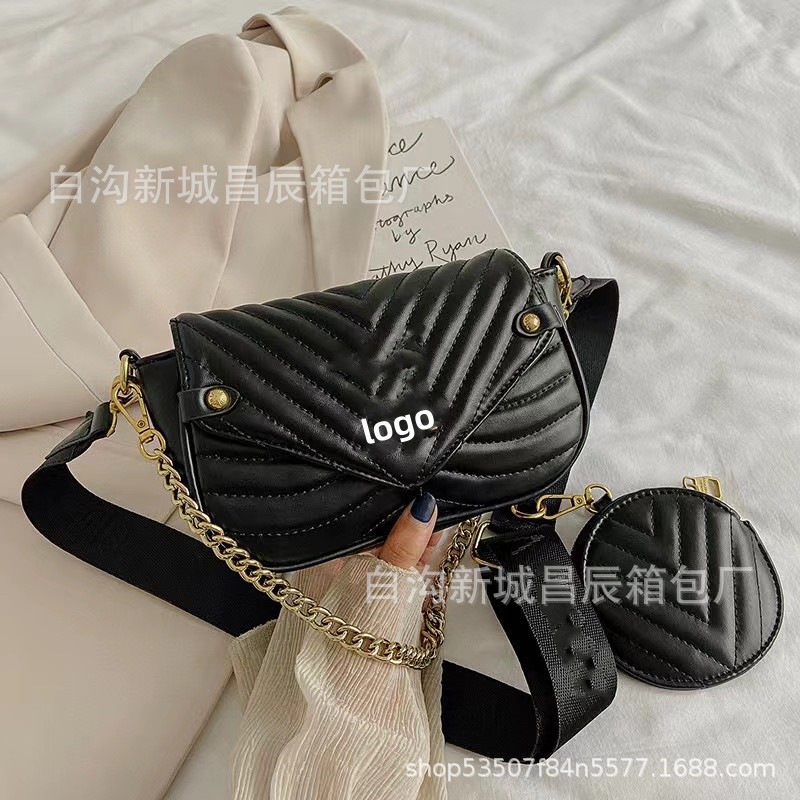 Summer New Versatile Personality Women's Underarm Bag Sweet and Spicy Women Hand-Carrying Crossbody Bag Commuter Embroidery Thread Mother and Child Bag Delivery