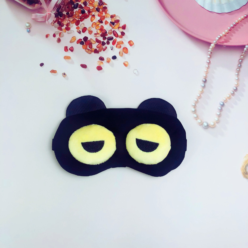 Fashion Cartoon Sleep Eye Mask Fantastic Light Shielding Tool Cute Sand Carving Funny Children Student Eye Mask Cross-Border Cold and Hot Compress