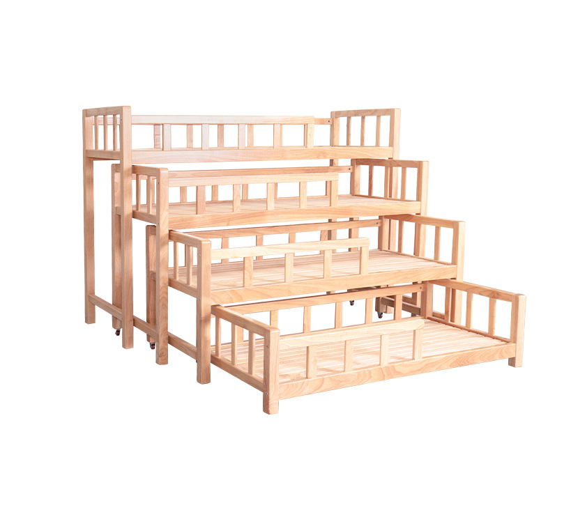 幼儿园四层推拉床儿童午睡床抽拉床抽屉式拖拉床松木三层床-阿里巴巴