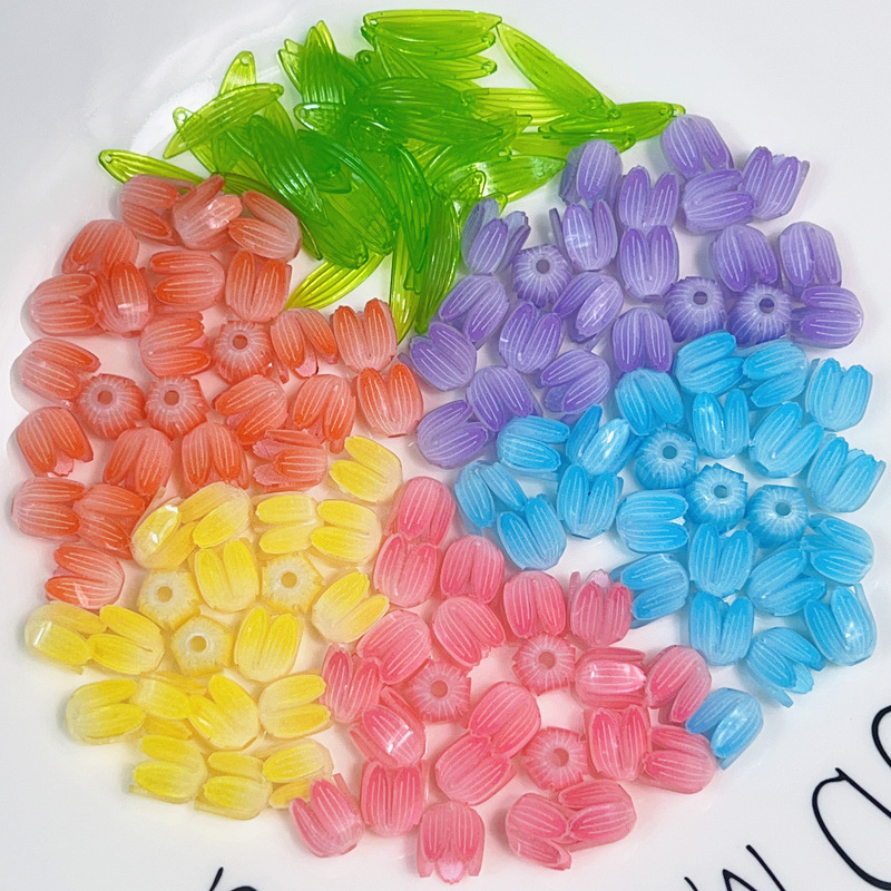 热缩片郁金香小夜灯配件花朵花束手工DIY饰品材料包热销爆款批发