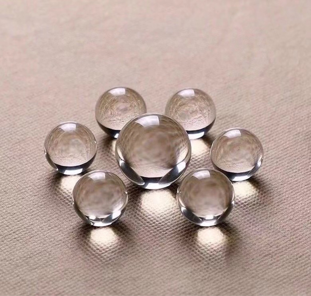 天然白水晶七星镇摆件