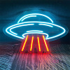 Acrylic The neon lights UFO Alien Spaceship indoor Games City Neon Decorative lamp originality Modeling lights