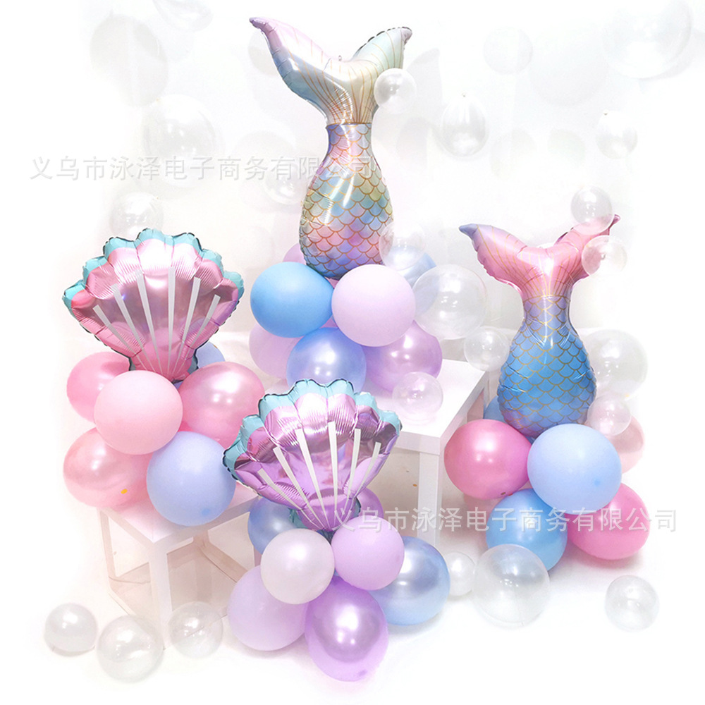 New Mermaid Theme Birthday Party Decoration Rubber Balloons Balloon Set Atmosphere Scene Layout