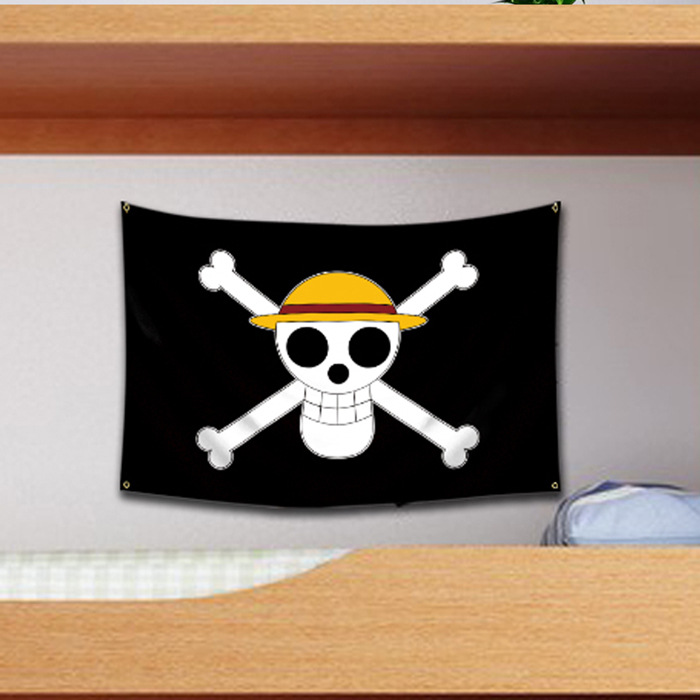 海贼王草帽路飞团标志旗帜cosplay道具动漫周边海盗旗子宿舍挂旗