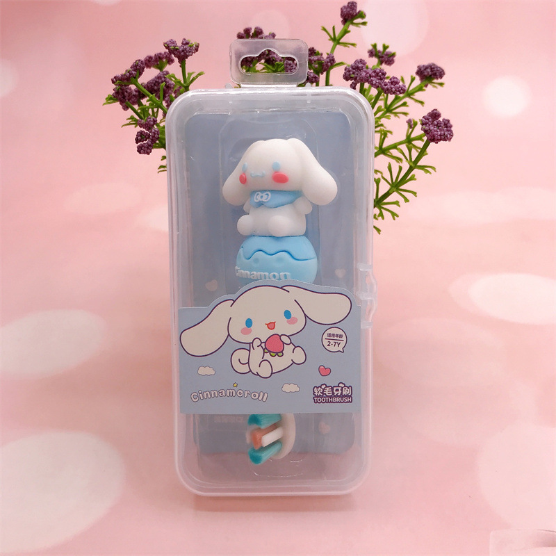 Children's Soft-Bristle Toothbrush Hair Toothbrush Does Not Hurt the Gum Toothbrush Kurumi White Dog Three-Dimensional Silicone Toothbrush