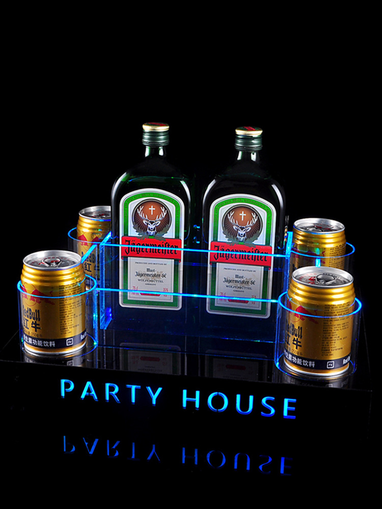 ktv酒吧发光酒座野格套装洋酒展示架led七彩底座创意摆件酒水架