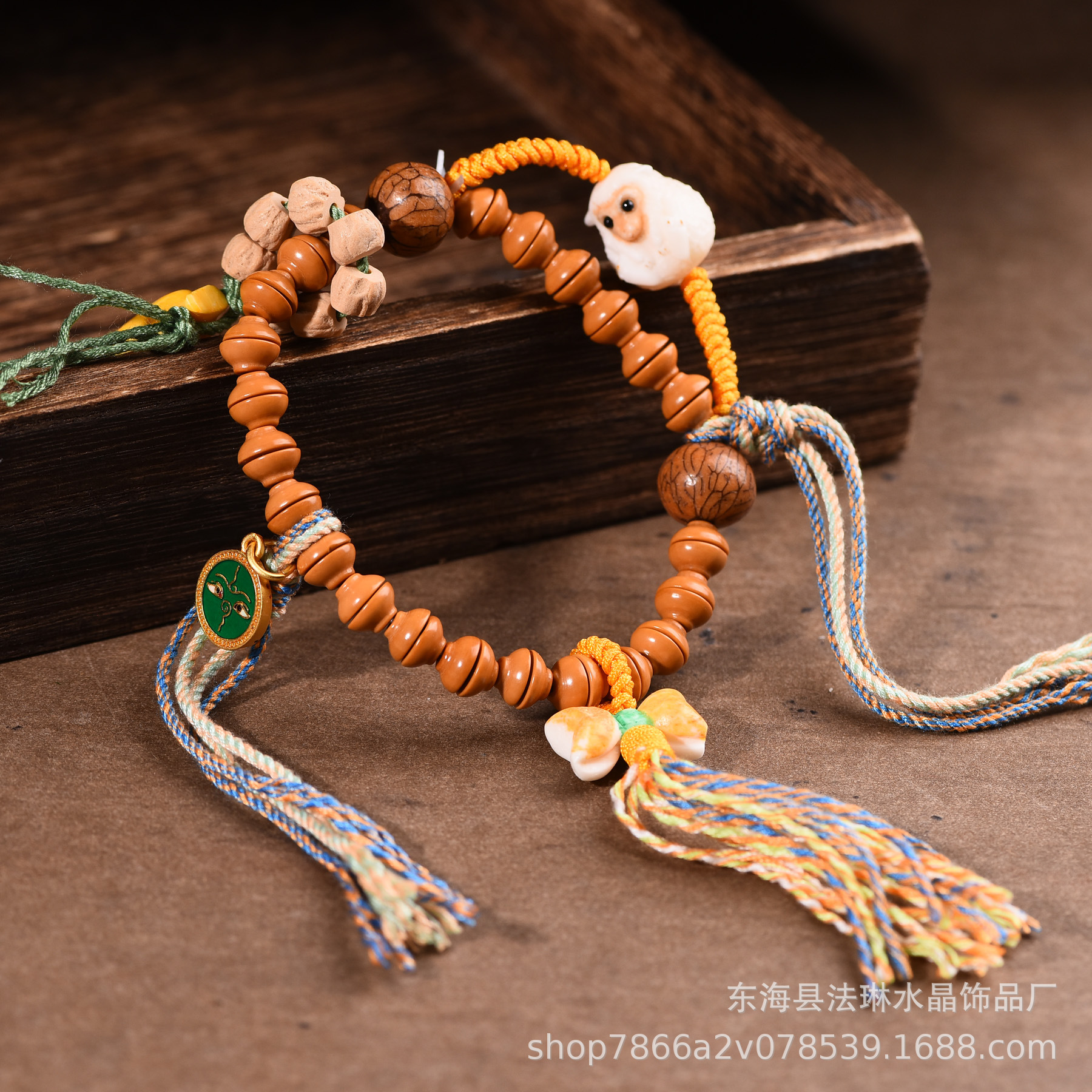 藏式手链橄榄核金饭碗搭配根付小可爱香蕉多妹女款手串民族风手链