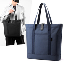 时尚男士大容量单肩包休闲文件袋电脑手提包包防水托特包公文包