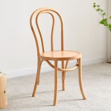 复古家用全实木藤编椅现代简约靠背餐椅甜品咖啡店经济型轻奢椅子