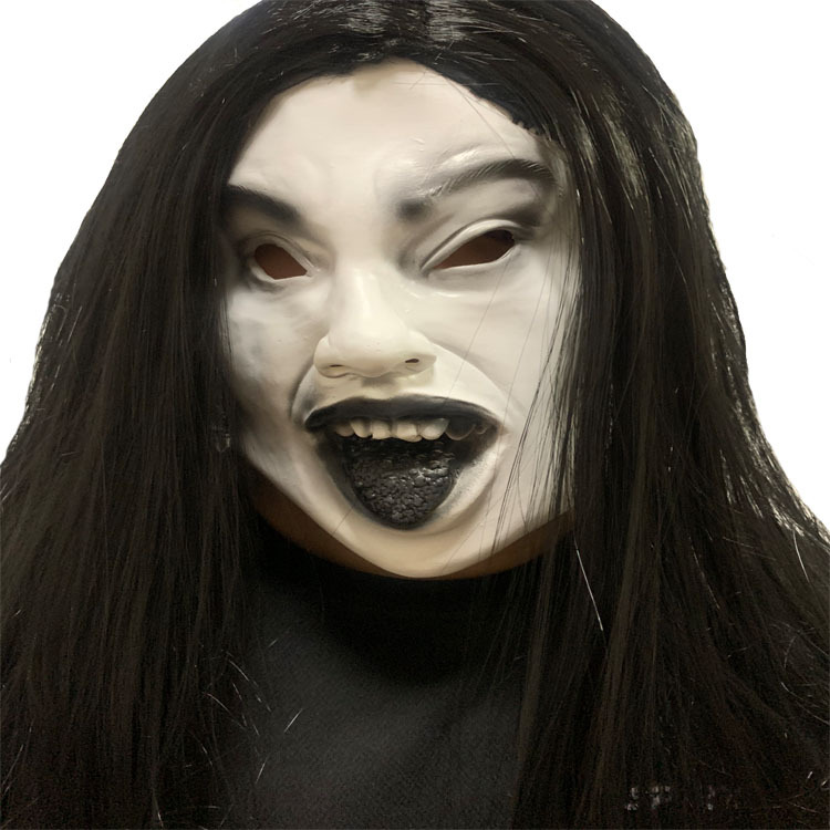 万圣节舞会恐怖乳胶面具装扮女鬼吓人面具头套剧本鬼头恐怖道具厂
