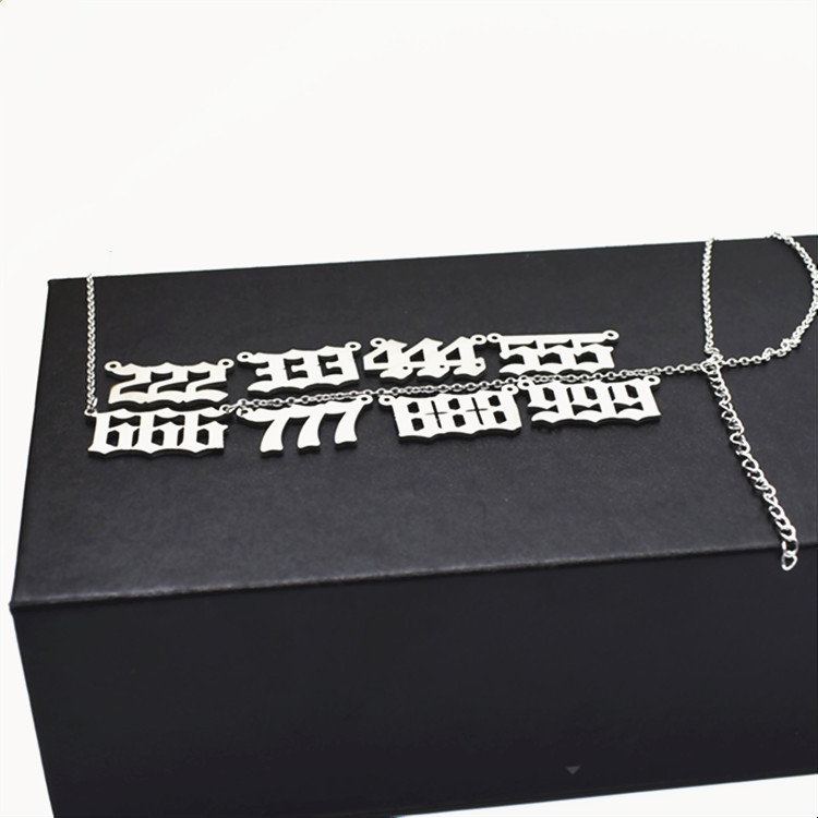 Personalized Number 111-999 Stainless Steel Pendant Necklace Female Student Couple Party Gift One Piece Dropshipping