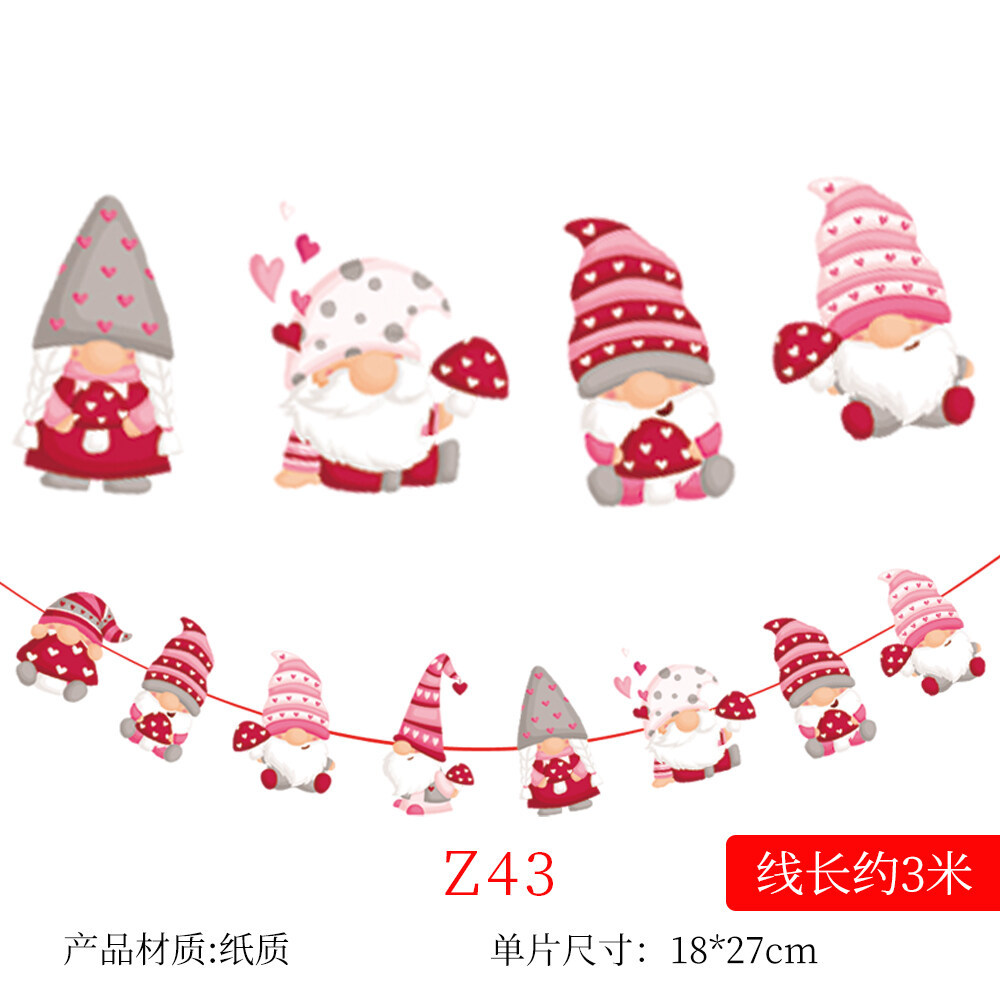 Christmas Decoration Cartoon Foreign Trade Paper Hanging Flag Colorful Flags Christmas Holiday Scene Atmosphere Layout