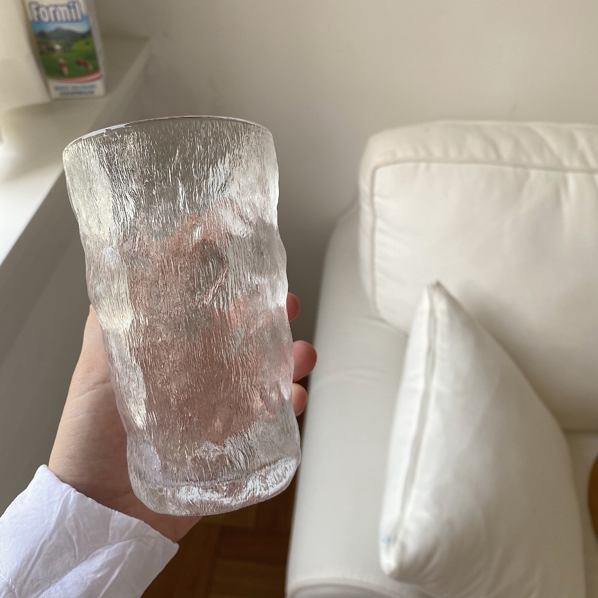 冰川纹玻璃杯新款潮高颜值水杯女果汁饮料杯ins风杯子咖啡杯酒杯