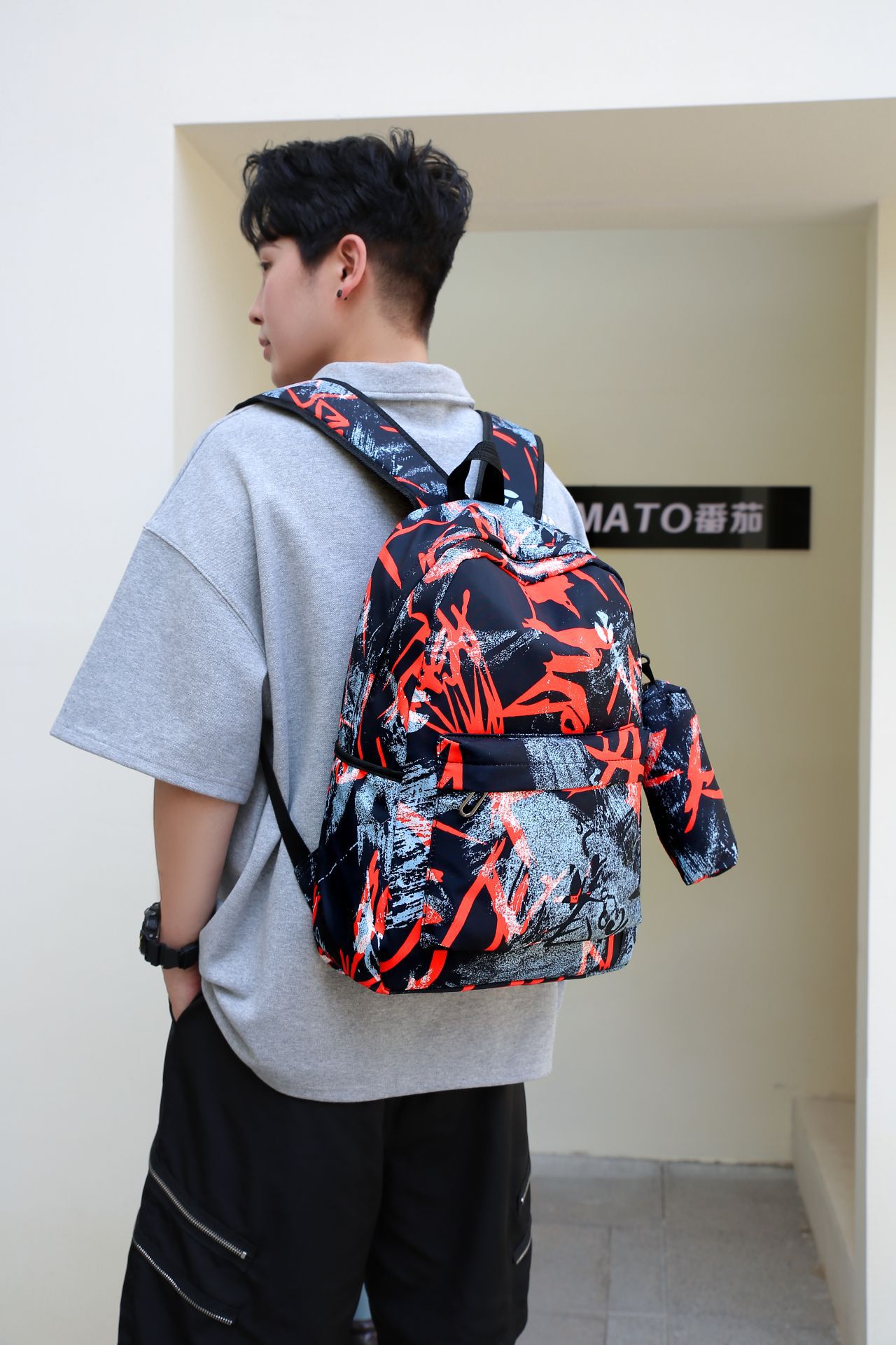 Large Capacity Backpack Printed Bag New National Fashion Ins Style College Students' Backpack Junior High School Student Bag High School Student