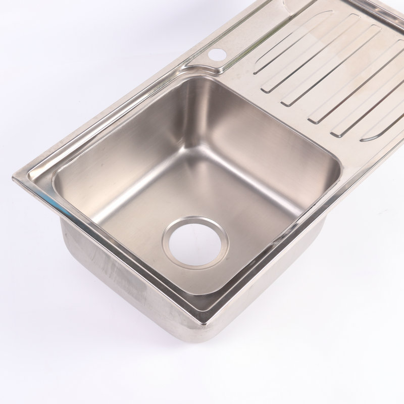 Foreign Trade Band Plate Kitchen Sink Stainless Steel (Polished) Washing Basin Stainless Steel Hand Sink One Piece Dropshipping