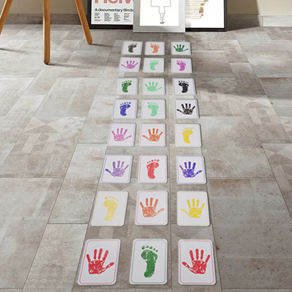 跳远游戏 墙贴12只手12只脚 af6080可移除彩色手脚跳远贴批发