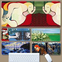抽象艺术鼠标垫超大毕加索油画防滑垫文艺锁边键盘垫办公学习桌垫