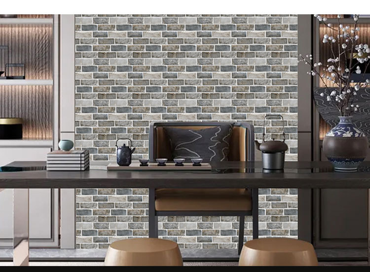 仿古青砖3d立体墙自粘贴创意餐馆墙裙翻新装饰防潮电视背景墙商用
