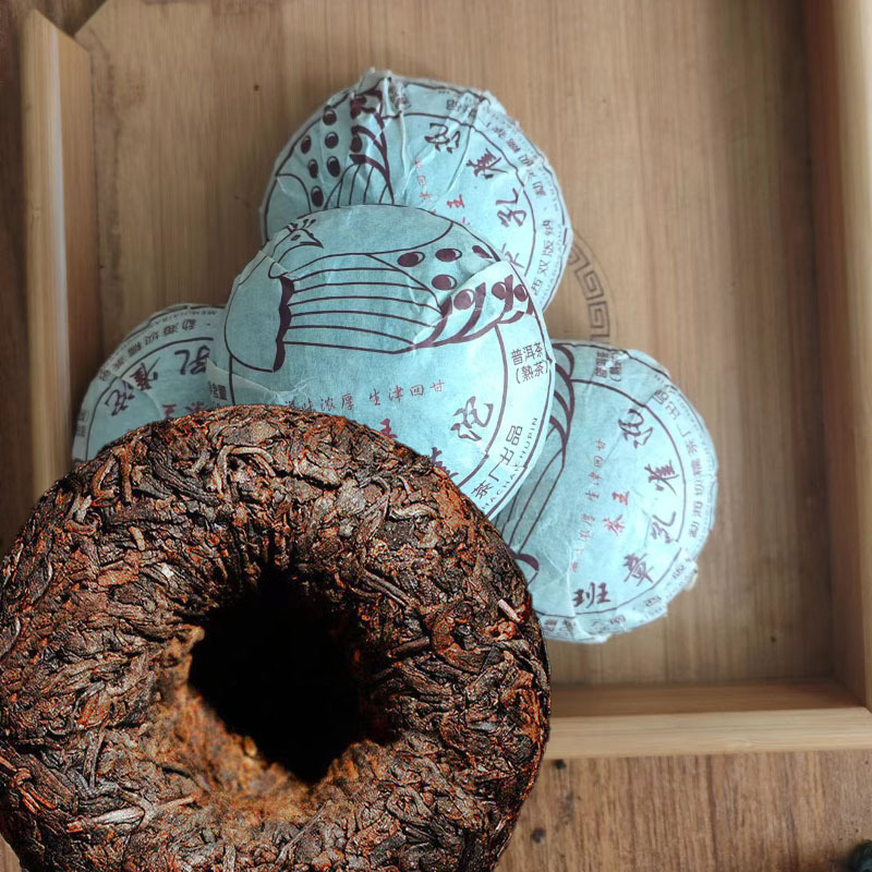 小班章孔孔雀100克小沱批发云南茶叶普洱沱茶家用熟茶 经典熟沱茶