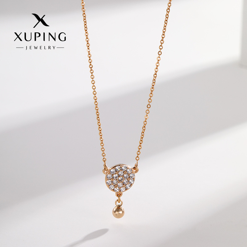 xuping summer necklace women‘s light luxury niche design clavicle chain 2023 new trendy necklace personality slightly inlaid with zirconium