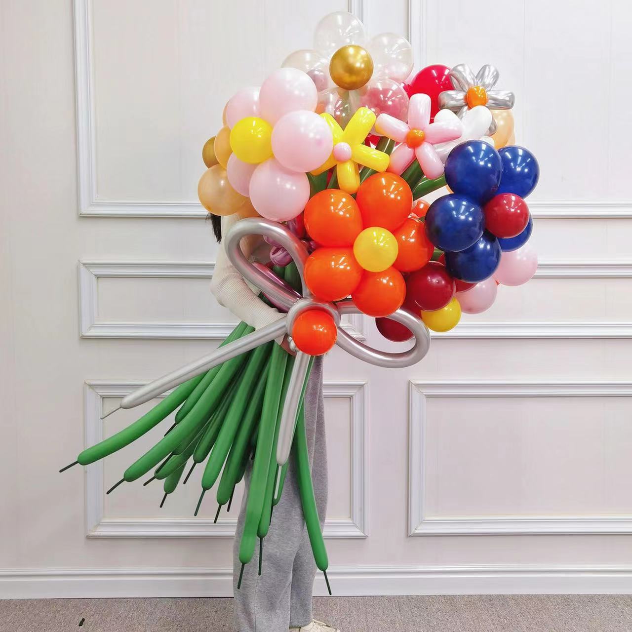 花朵气球花束网红小红书七夕情人节礼物长条气球送女朋友生日礼物