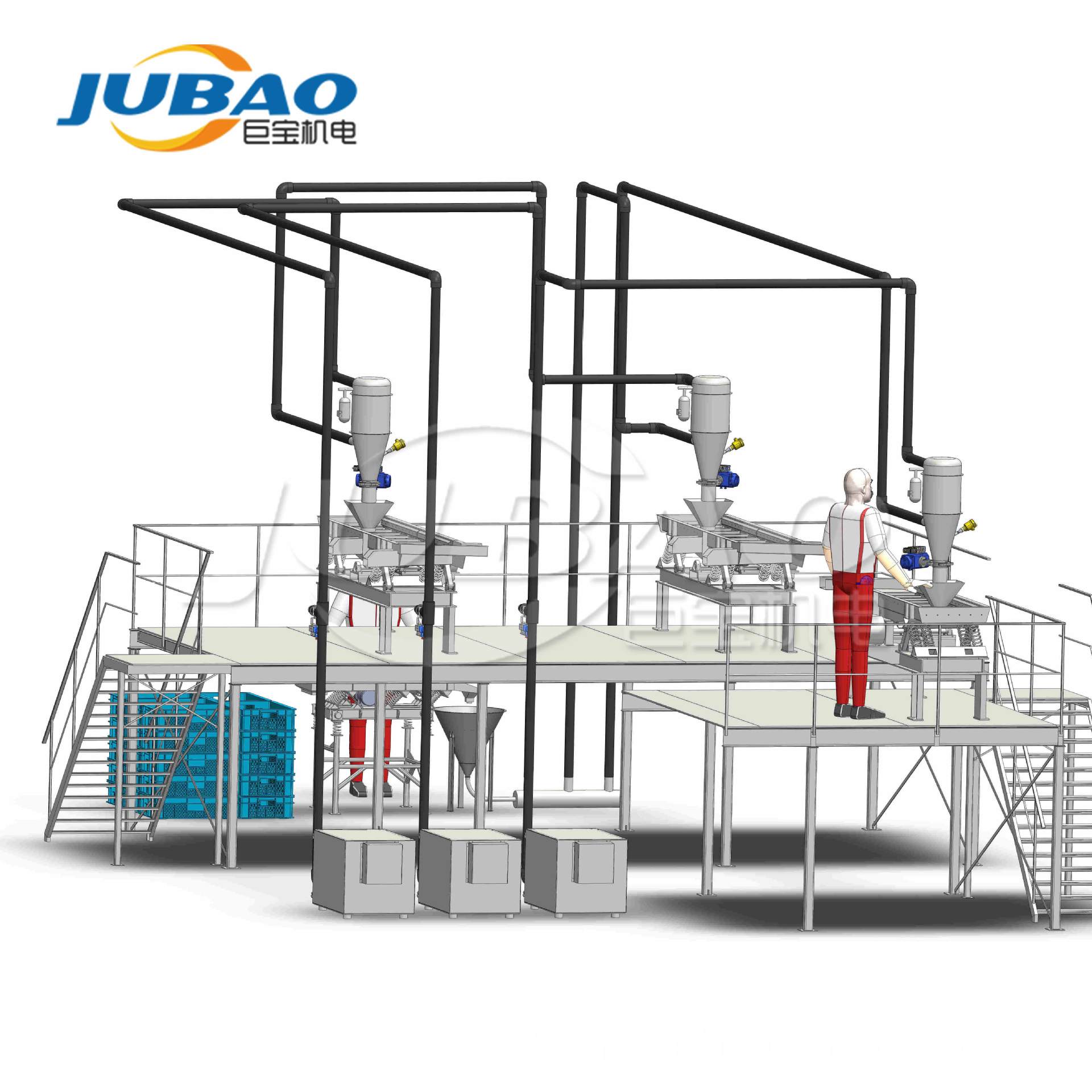 自动配料称重系统 粉体自动加料 定量称重配料系统 真空集中供料