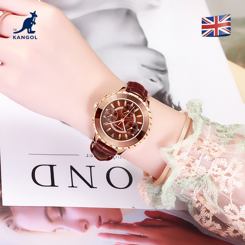 英国品牌坎戈尔袋鼠kangol全自动石英表女士手表学生防水-k605