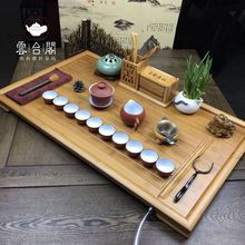 大号竹茶盘小茶台茶桌茶具排水式迷你家用茶海大中小特大平板茶盘